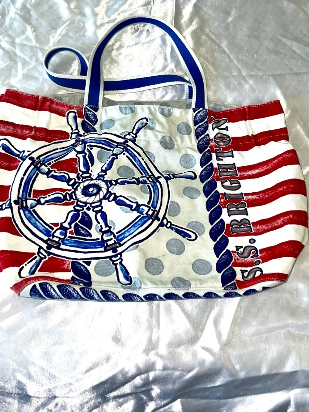 Brighton Nautical Anchor Tote Bag - Red, White & Blue